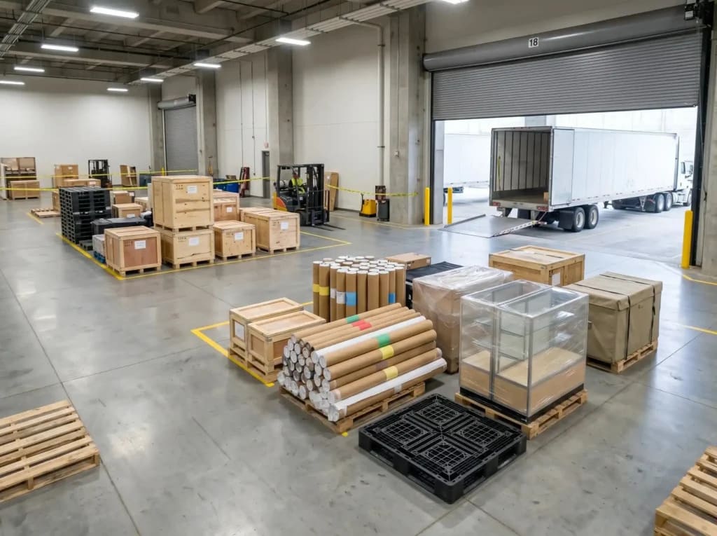 Tradeshow shipping coordination with exhibit materials and freight logistics at a convention facility serving Atlanta