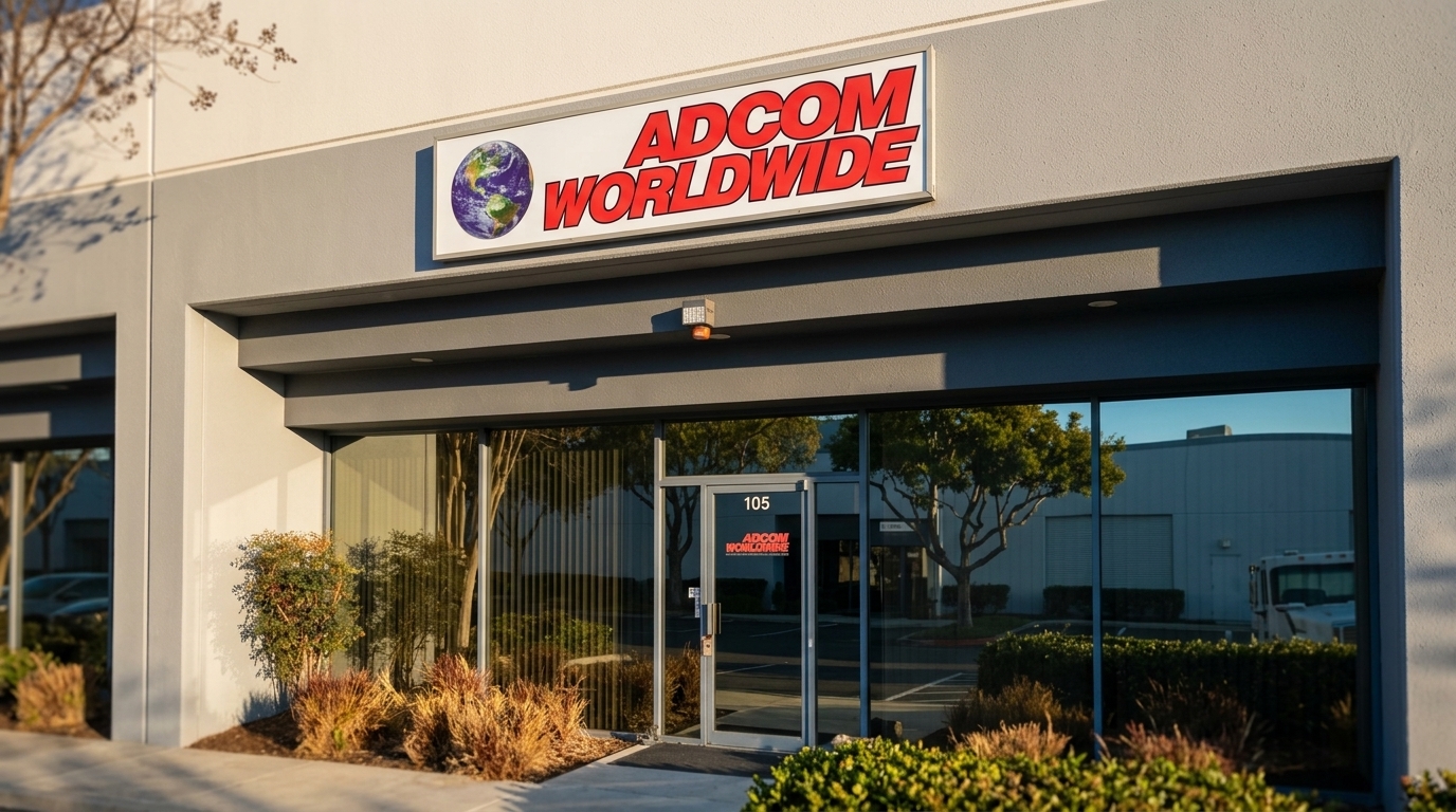 Adcom Worldwide Tampa office entrance and signage
