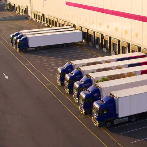 Warehousing & Distribution Trucks lined up at the dock